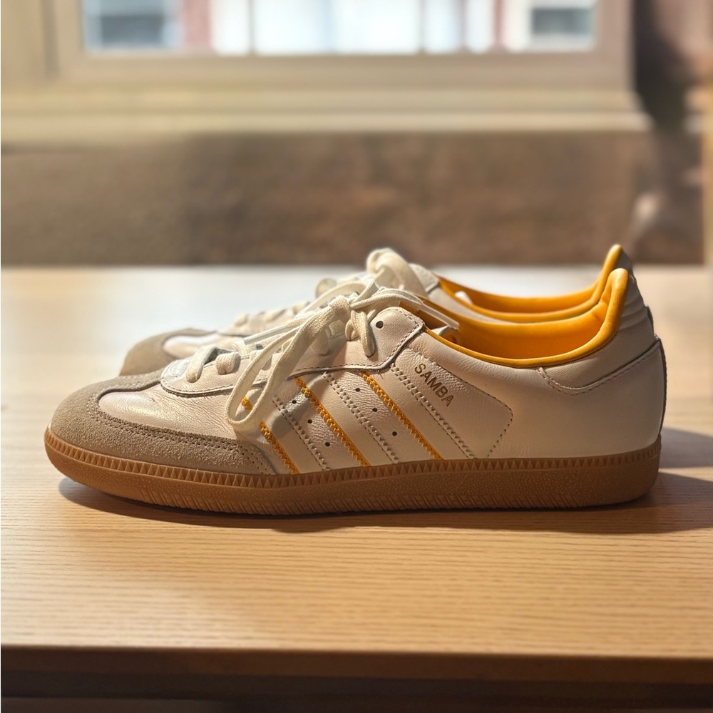 Adidas Samba White and Gold Men's Sneakers